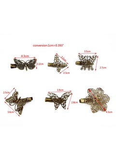 Yueton ?Pack Of 6 Vintage Hairpin Butterfly Dragonfly Flower Shape Hair Clip Headwear Lady Hair Accessories  - Image 3