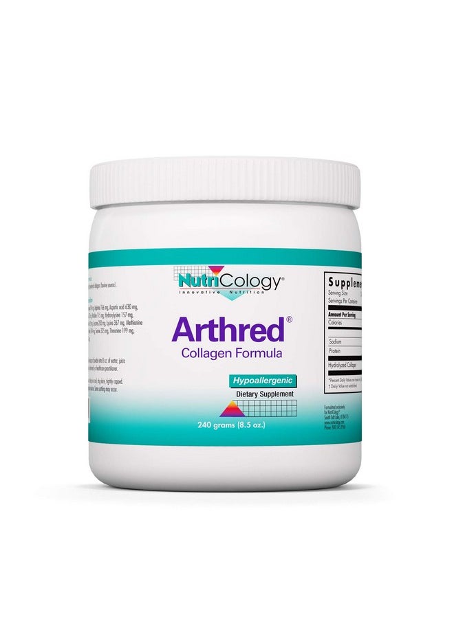 Nutricology - Nutricology Arthred Supplement - Collagen Powder for Men & Women, 10.5g Collagen Peptides, Bovine Sourced, Arthred Powder, Collagen Formula, Hydrolyzed Collagen - 8.5 Oz - Image 1