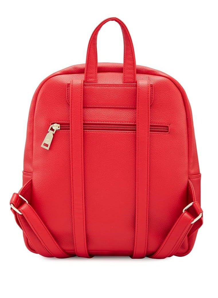 Caprese Erica Fashion Backpack Maroon Medium | Spacious floral backpack with adjustable strap and multiple pockets, ideal for college and daily use - Image 4