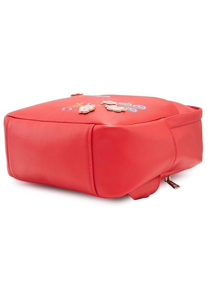 Caprese Erica Fashion Backpack Maroon Medium | Spacious floral backpack with adjustable strap and multiple pockets, ideal for college and daily use - Image 2