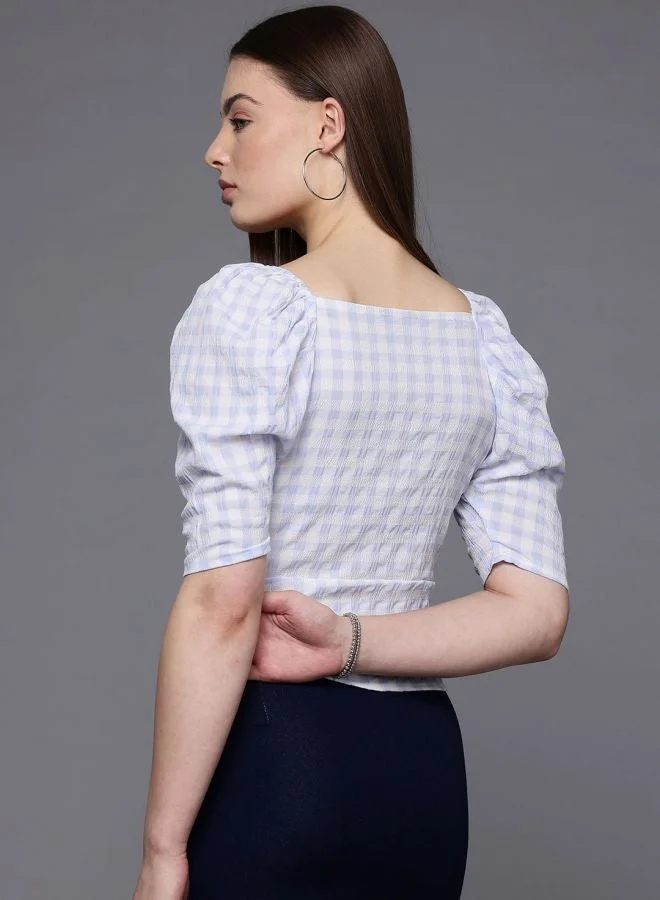 Freehand  Women Regular Fit Textured V-Neck Short Sleeve Wrap Top  | Best Price UAE