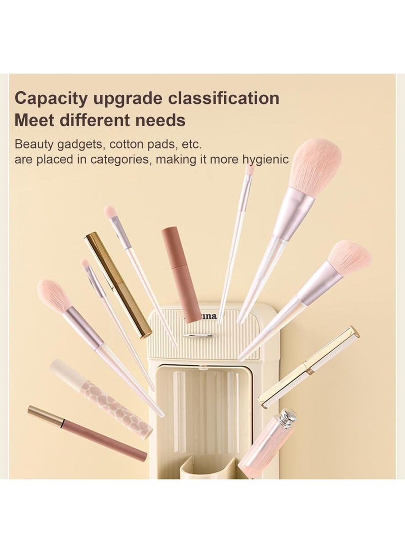 SOLARAE Spinning Makeup Organizer, Rotating Makeup Organizer, Multifunctional Makeup Jewelry Drawer, Desktop Beauty Display Stand for Lipsticks, for Make Up, Kitchen, Cosmetic(White) - Image 5