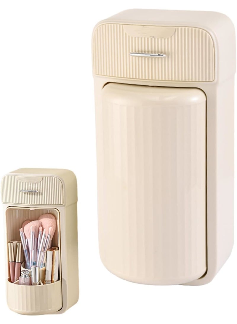 SOLARAE Spinning Makeup Organizer, Rotating Makeup Organizer, Multifunctional Makeup Jewelry Drawer, Desktop Beauty Display Stand for Lipsticks, for Make Up, Kitchen, Cosmetic(White) - Image 1