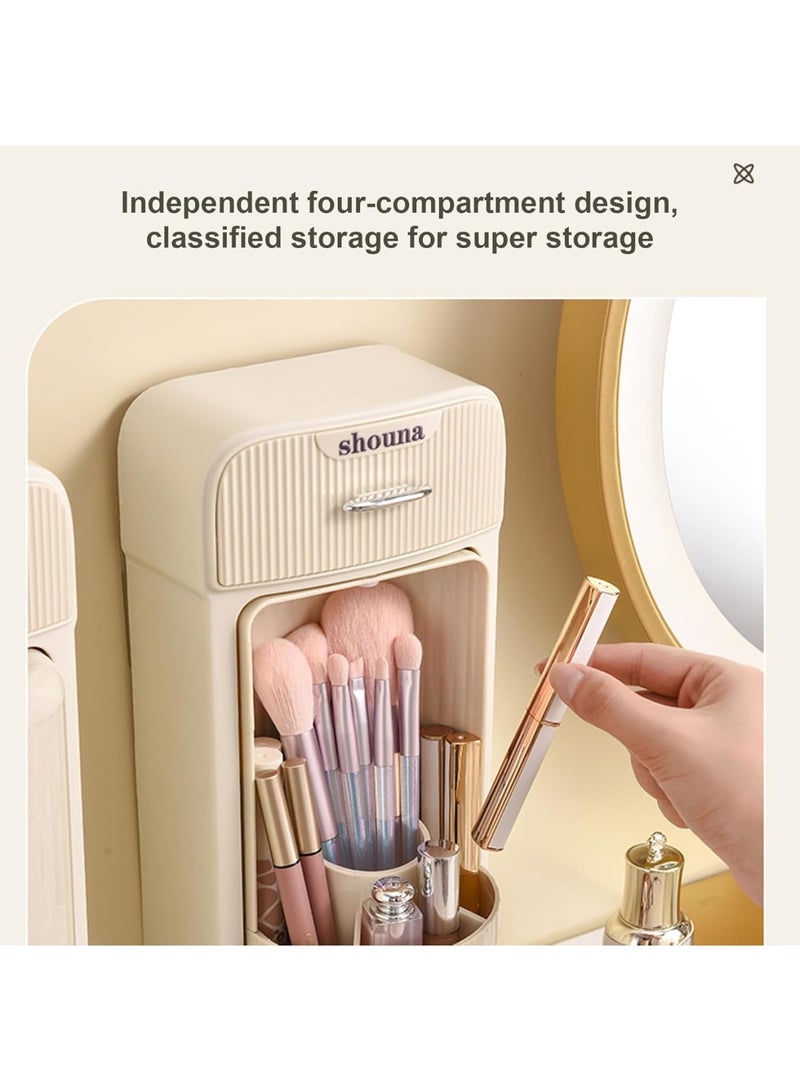 SOLARAE Spinning Makeup Organizer, Rotating Makeup Organizer, Multifunctional Makeup Jewelry Drawer, Desktop Beauty Display Stand for Lipsticks, for Make Up, Kitchen, Cosmetic(White) - Image 3