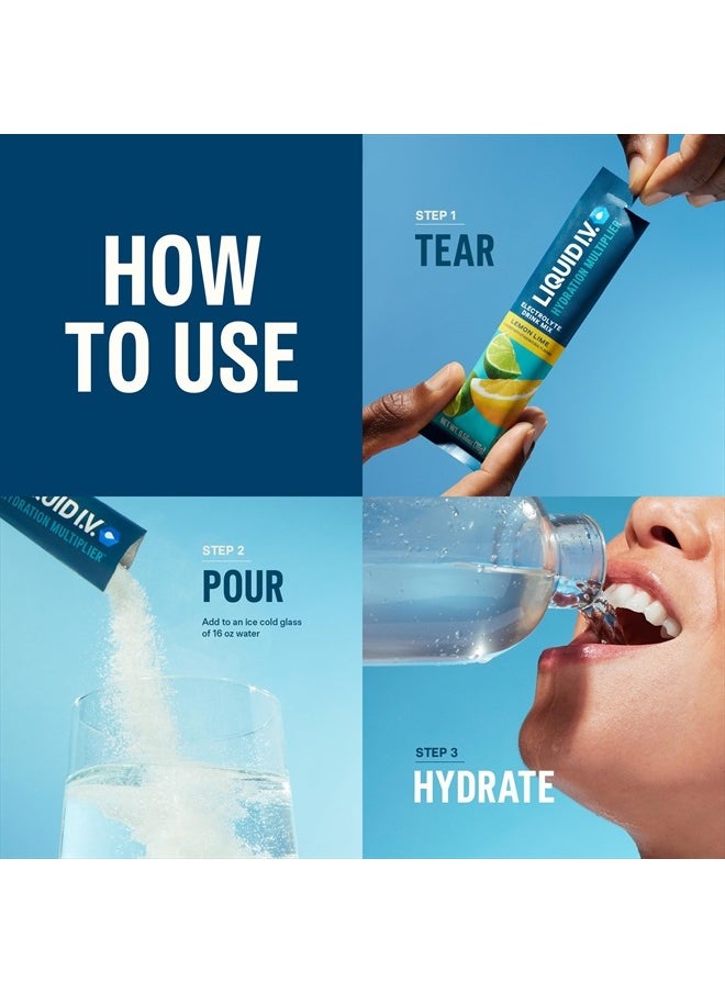 Liquid I.V. - Tropical Punch - عبوات مسحوق الترطيب - مزيج مشروب الإلكتروليت - أعواد مريحة لتقديم وجبة واحدة - خالية من الكائنات المعدلة وراثيًا - عبوة واحدة، 16 وجبة - Image 1