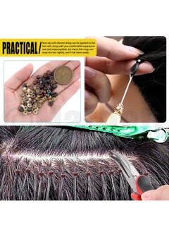 Mardatt 753 Pcs Hair Extension Kit Black White Beige Dark Brown Blonde Silicone Lined Micro Rings With Remove Pliers Pulling Hook For Hair Styling Salon  - Image 4