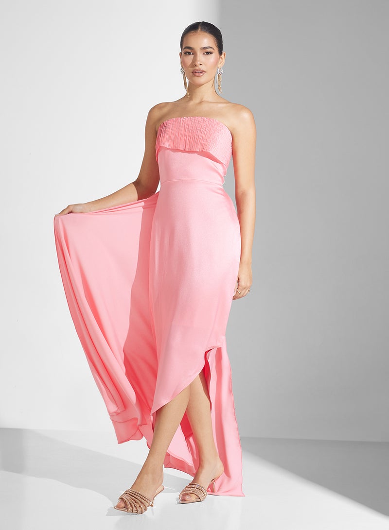 ايرا فستان سهرة بدون حمالات بقصة غير متماثلة - Image 4