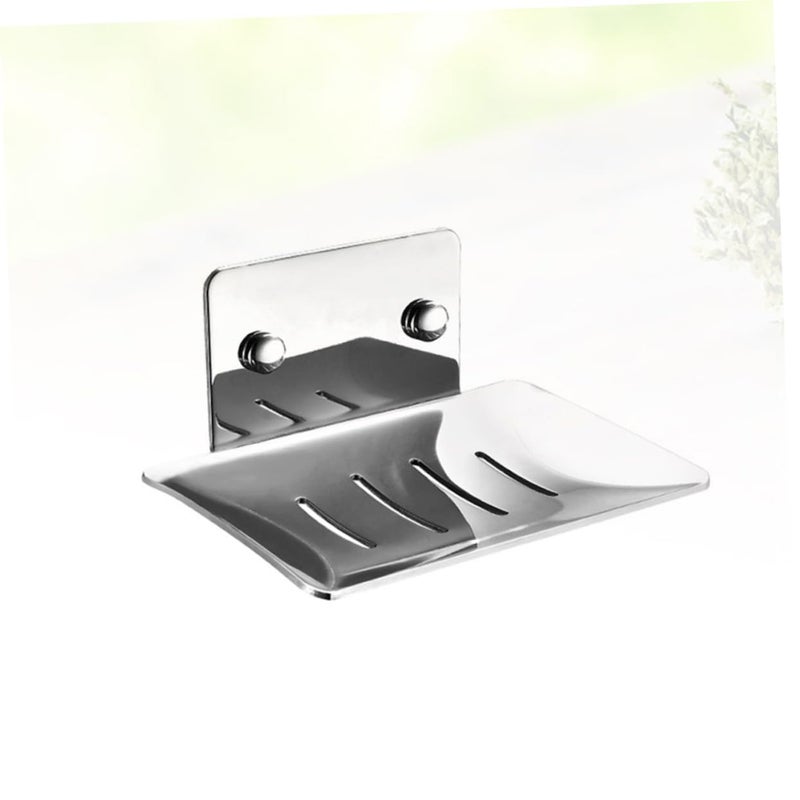 Stainless Steel Soap Dish Holder Wall Mounted Modern Bathroom Shelf Soap Box - Image 5