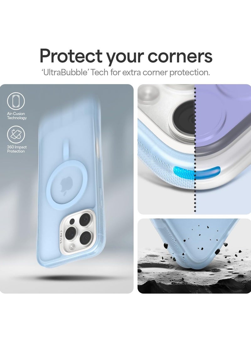 CYRILL Ultra Sheer Mag for iPhone 16 PRO Case Cover Compatible with MagSafe [Shock-Absorbent] - Baby Blue - Image 4