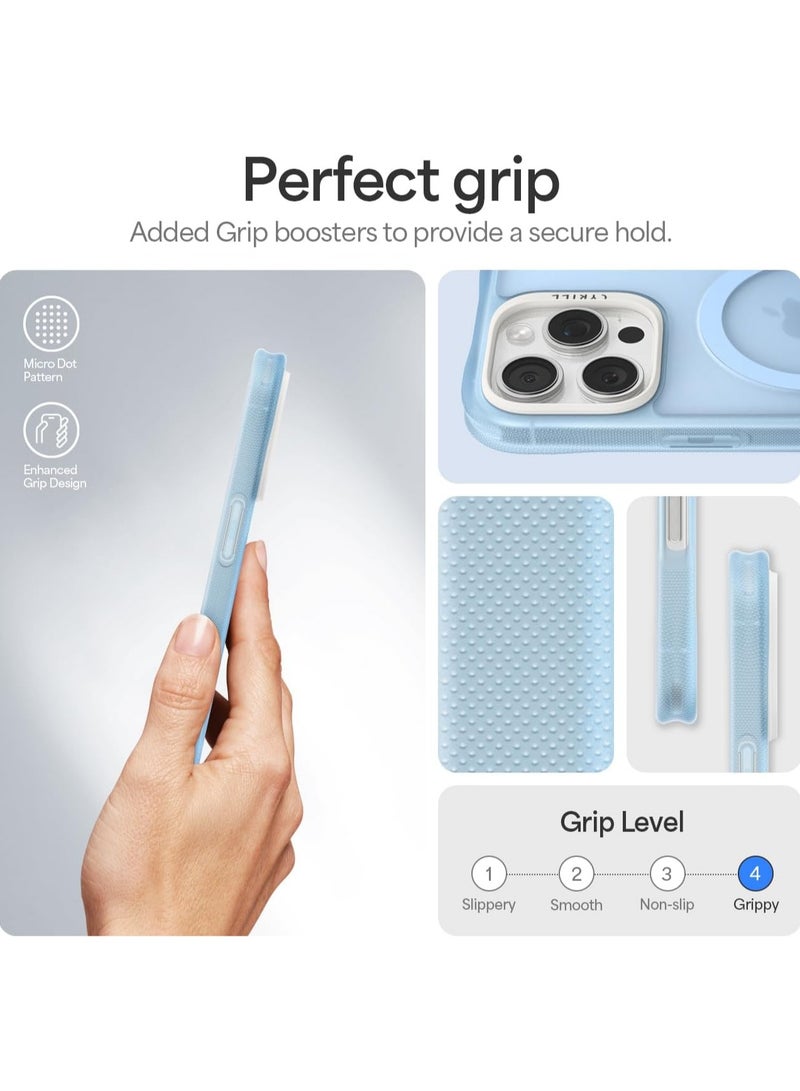 CYRILL Ultra Sheer Mag for iPhone 16 PRO Case Cover Compatible with MagSafe [Shock-Absorbent] - Baby Blue - Image 5