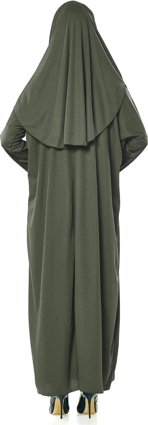 ايهفان Ihvan One Piece Prayer Dress - Prayer Mat - Prayer Beads - Worship Set - Khaki