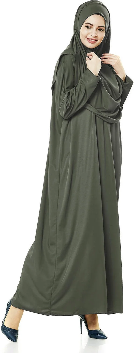 ايهفان Ihvan One Piece Prayer Dress - Prayer Mat - Prayer Beads - Worship Set - Khaki