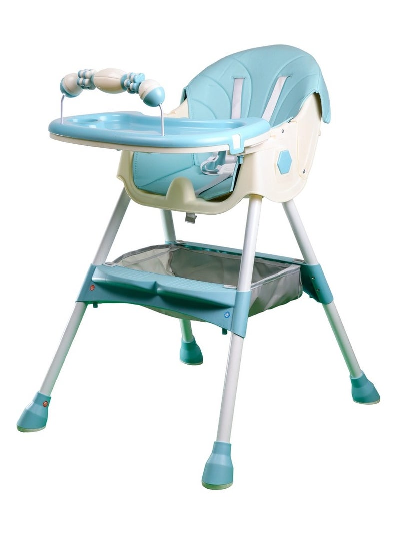 Feeding Dining Leather Chair 2 Levels Cyan - H-601 - Image 1