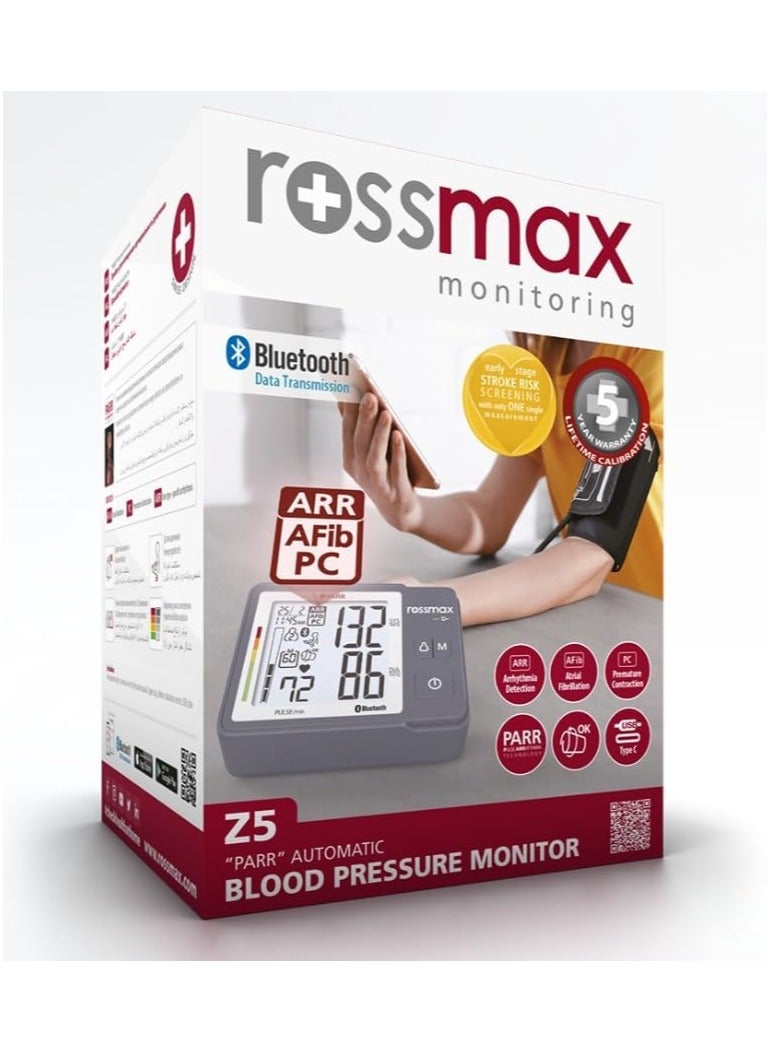 روزماكس جهاز قياس ضغط الدم للذراع العلوي Rossmax Z5 مع كشف الرجفان الأذيني والتوصيل بالهاتف الذكي - Image 1