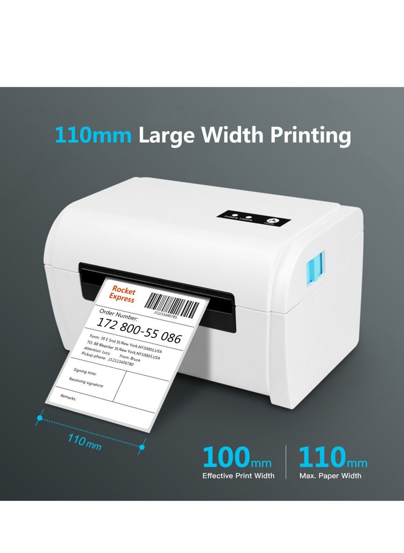 Generic - Thermal Label Printer High Speed Shipping Label Printer USB BT Connection Support 40-110mm Paper Width Compatible with Windows for Supermarket Store Restaurant Logistic - Image 1