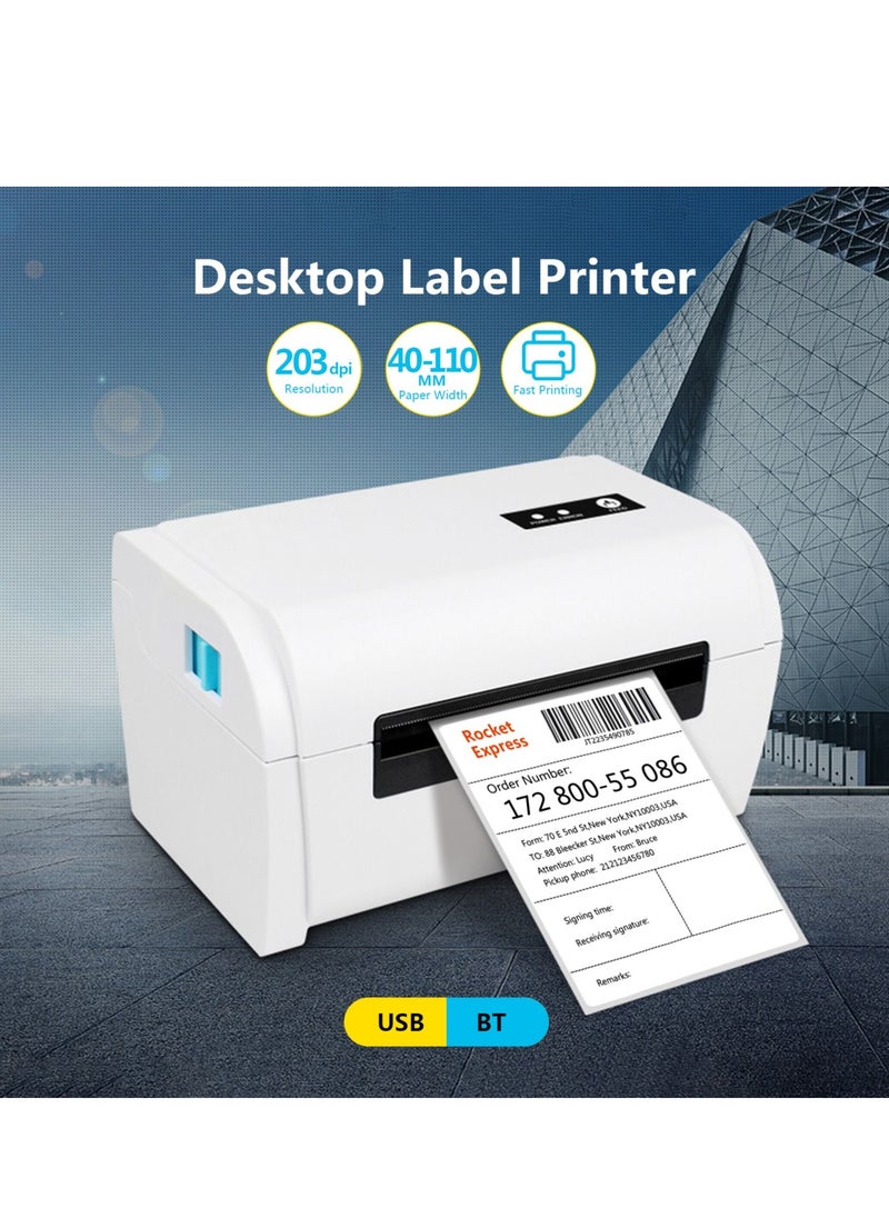 Generic - Thermal Label Printer High Speed Shipping Label Printer USB BT Connection Support 40-110mm Paper Width Compatible with Windows for Supermarket Store Restaurant Logistic - Image 1