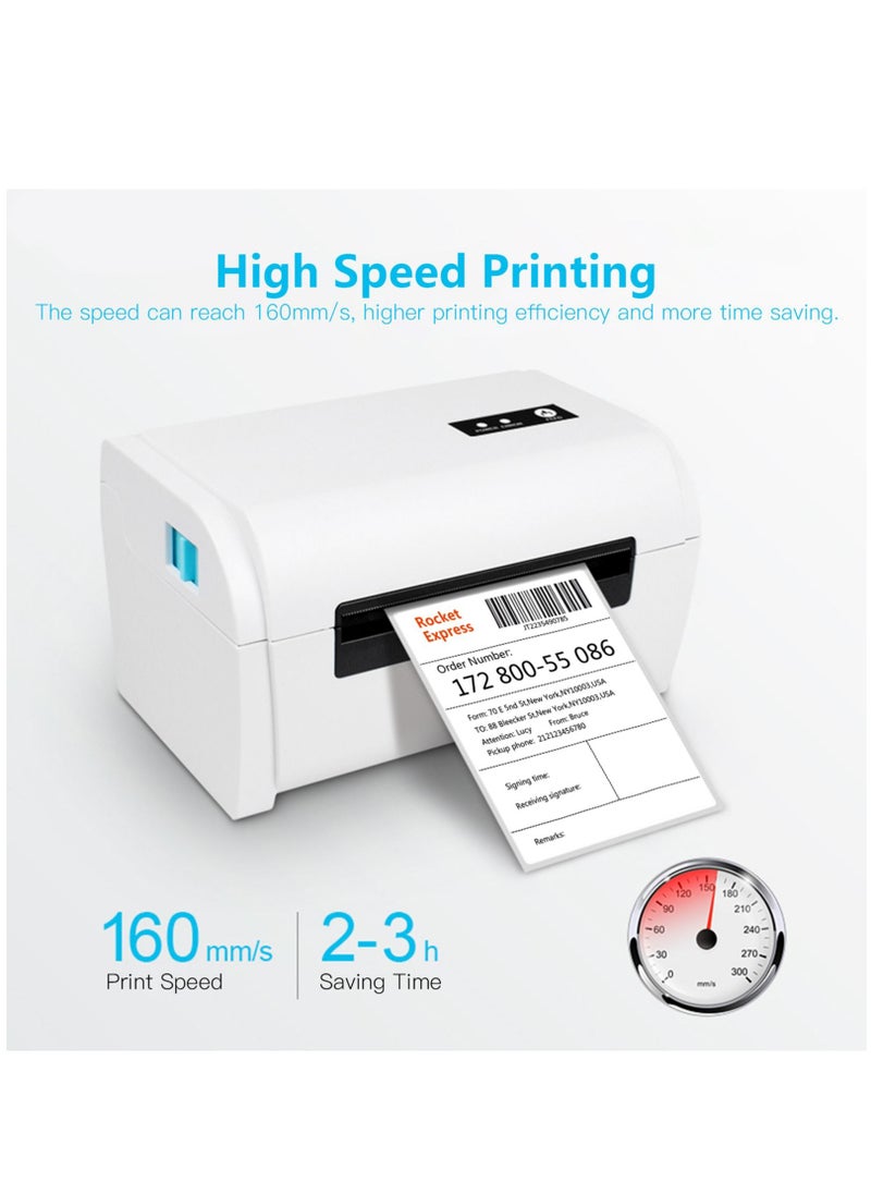 Generic - Thermal Label Printer High Speed Shipping Label Printer USB BT Connection Support 40-110mm Paper Width Compatible with Windows for Supermarket Store Restaurant Logistic - Image 1