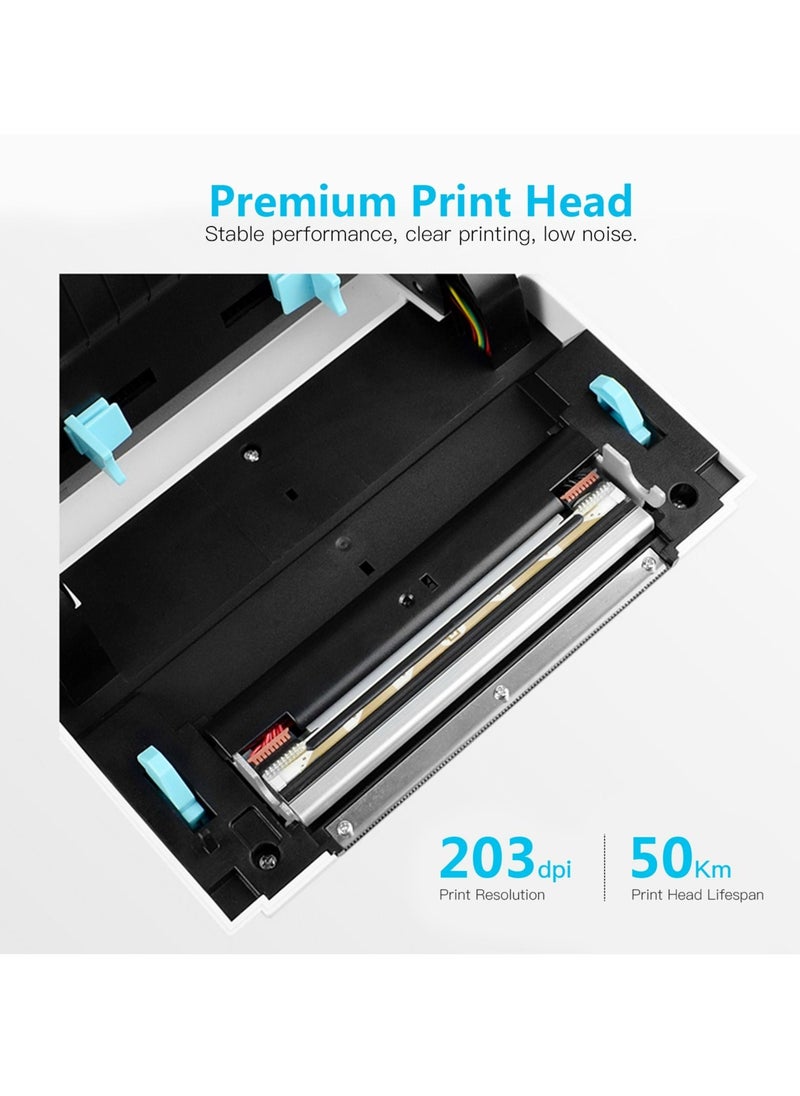 Generic - Thermal Label Printer High Speed Shipping Label Printer USB BT Connection Support 40-110mm Paper Width Compatible with Windows for Supermarket Store Restaurant Logistic - Image 1