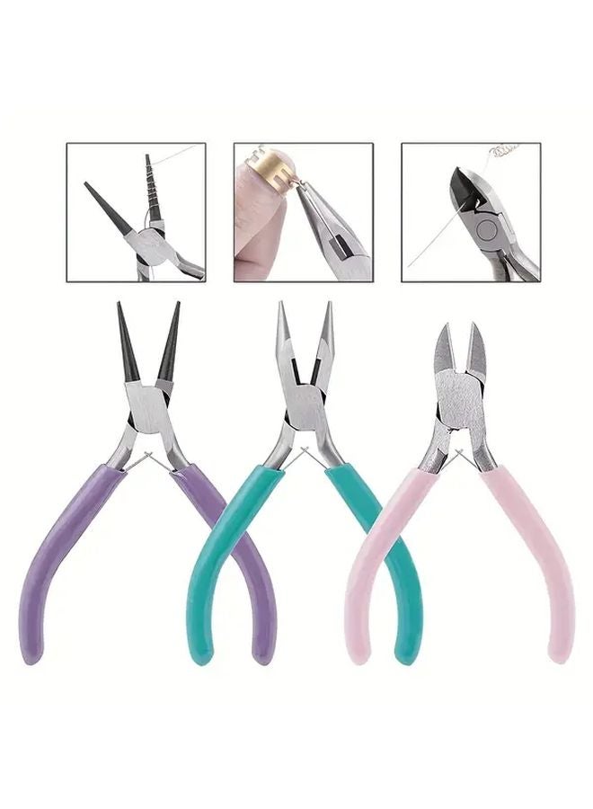 مجموعة كماشات احترافية ثقيلة لصنع المجوهرات مع كماشات الأنف المدببة والسلاسل والأنف المستدير وقواطع الأسلاك - Image 5