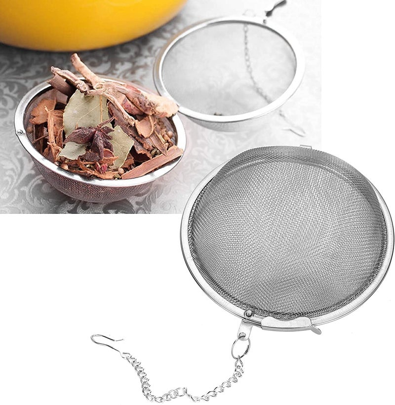 ONICORN® Stainless Steel Mesh Tea Infuser Ball-Tea Strainer Filters-Tea Interval Diffuser for Loose Natural Leaf Tea & Seasoning Herbal Spices (Silver, Large Pack of 2) - Image 1