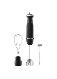 homgeek 500W Immersion Hand Blender 3 in 1, 6-Speed Electric Stick Handheld Blender with Turbo Function, Include Stainless Steel Whisk, Milk Frother Attachments, Black