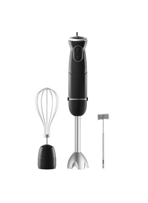 homgeek 500W Immersion Hand Blender 3 in 1, 6-Speed Electric Stick Handheld Blender with Turbo Function, Include Stainless Steel Whisk, Milk Frother Attachments, Black