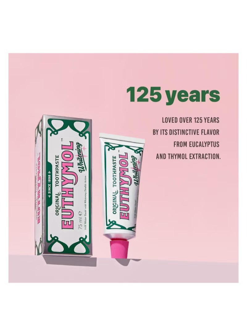Euthymol معجون أسنان مبيض، إزالة البقع في 2 أسبوع، انتعاش طويل الأمد للثة والأسنان الحساسة. رائحة فم كريهة، الوقاية من التسوس 75 مل - Image 3