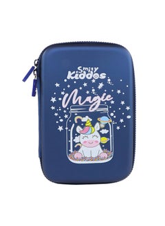 SMILY KIDDOS Smily Kiddos Single Compartment Pencil Case Stylish Cute Large Capacity Hardtop EVA Pencil Case Organizer School Kids Girls Women Pen Holder Pouch Multi Purpose| Magic Unicorn Theme | Blue  - Image 1