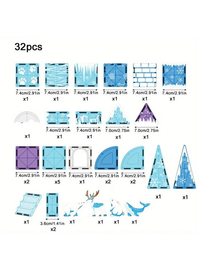 Multicolored 32pcs Magnetic Building Blocks STEM Educational Toy Set For Kids 3 - Image 1
