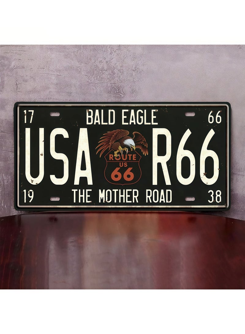 أنغولا باندا علامة معدنية للوحة ترخيص Vintage USA Route 66 - لوحة فنية جدارية قديمة للمنزل، المرآب، ديكور البار - Image 1
