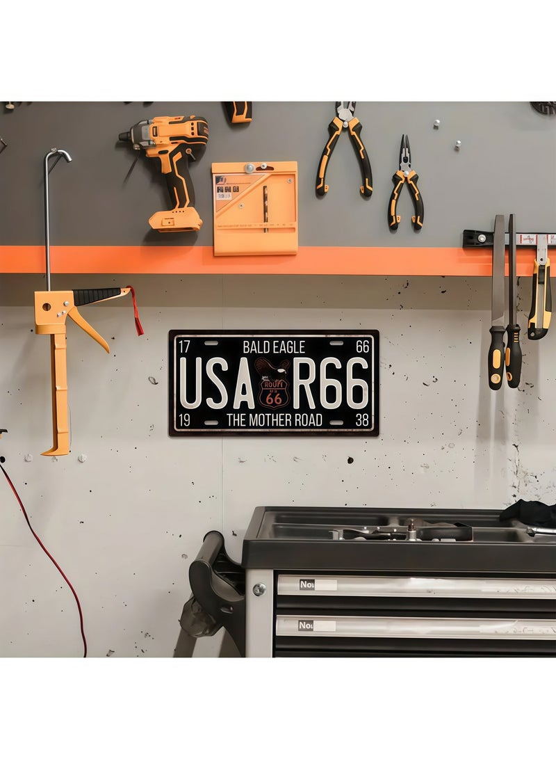 أنغولا باندا علامة معدنية للوحة ترخيص Vintage USA Route 66 - لوحة فنية جدارية قديمة للمنزل، المرآب، ديكور البار - Image 5