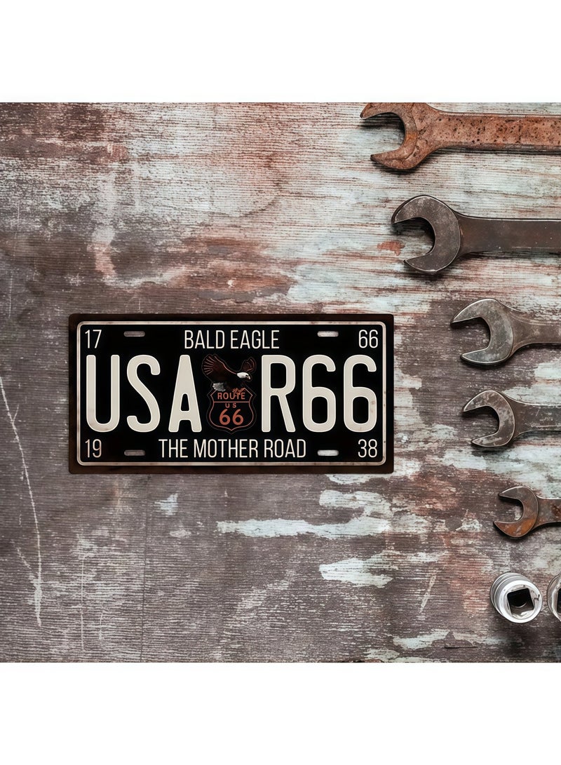 أنغولا باندا علامة معدنية للوحة ترخيص Vintage USA Route 66 - لوحة فنية جدارية قديمة للمنزل، المرآب، ديكور البار - Image 3