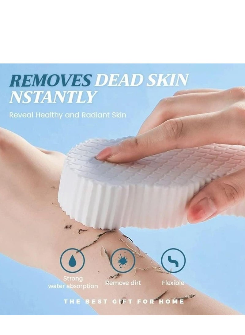 Loquat 2/4-Pack Magic Exfoliating Bath Sponges –Magic Sponge for Skin, Skin Exfoliator for Body Dead Skin(Gray+Pink). - Image 3