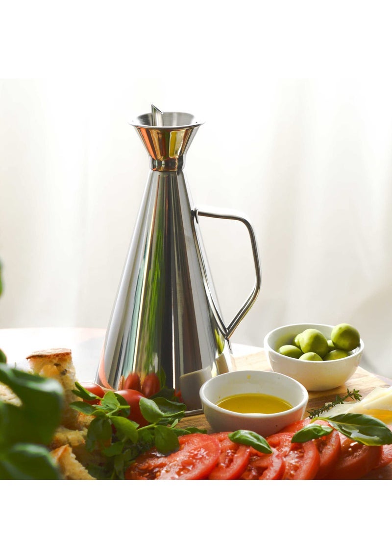 Captaintech Stainless Steel Non Drip Leak Proof No Mess Oil and Vinegar Pourer and Drizzler 500ML 0.5 Liter - Great for Pouring and Drizzling Olive Oil and Other Liquids - Easy to Clean and Leakproof - Image 2