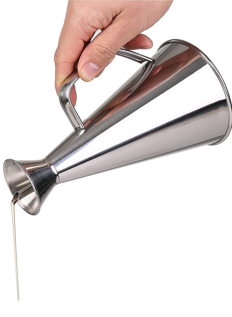 Captaintech Stainless Steel Non Drip Leak Proof No Mess Oil and Vinegar Pourer and Drizzler 500ML 0.5 Liter - Great for Pouring and Drizzling Olive Oil and Other Liquids - Easy to Clean and Leakproof - Image 1