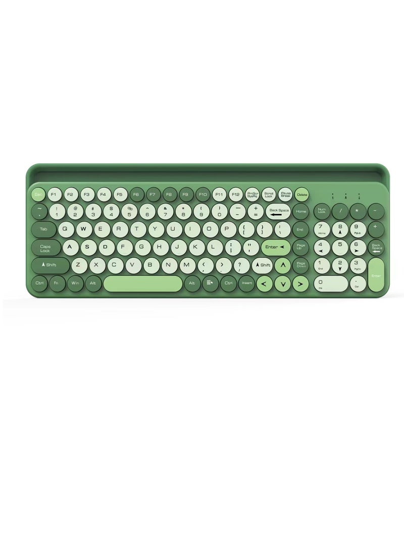 Forev - FOREV FV-866 Silent Dual Mode Bluetooth 5.0 / 2.4 GHz Wireless Keyboard  -  Arabic / English Layout - Full Size Office Business Keyboard With Mobile Holder For PC / Mac / Android | Military Green - Image 1
