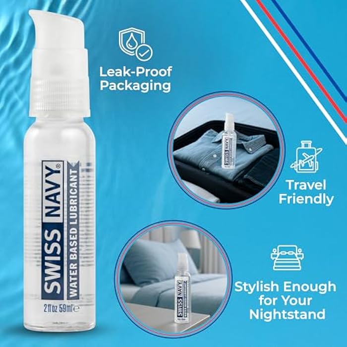 Swiss Navy Premium Water-Based Lubricant - 2 oz - Lubricating Gel for Men, Women & Couples - Toy Safe - Non-Staining Formula - Compatible with Latex & Condoms - Image 4