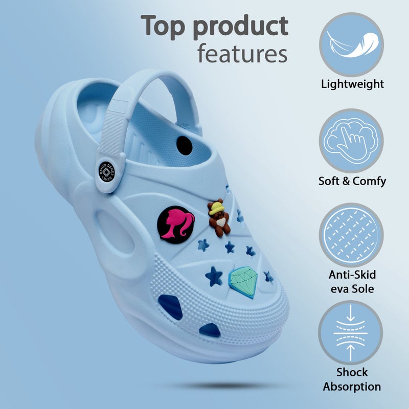 Face أحذية كلوغ زرقاء مائية للأطفال - Image 3