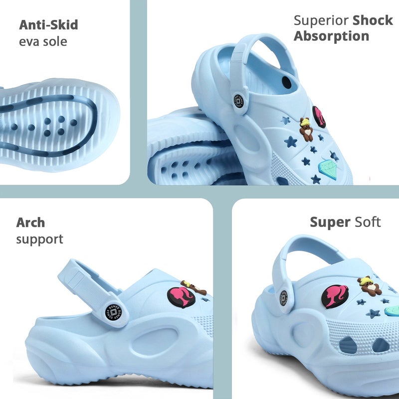 Face أحذية كلوغ زرقاء مائية للأطفال - Image 4