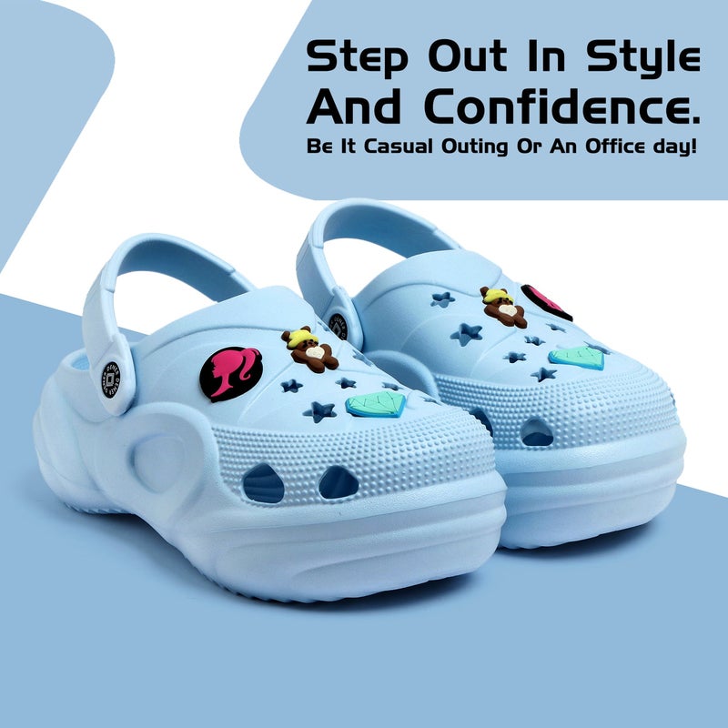 Face أحذية كلوغ زرقاء مائية للأطفال - Image 2