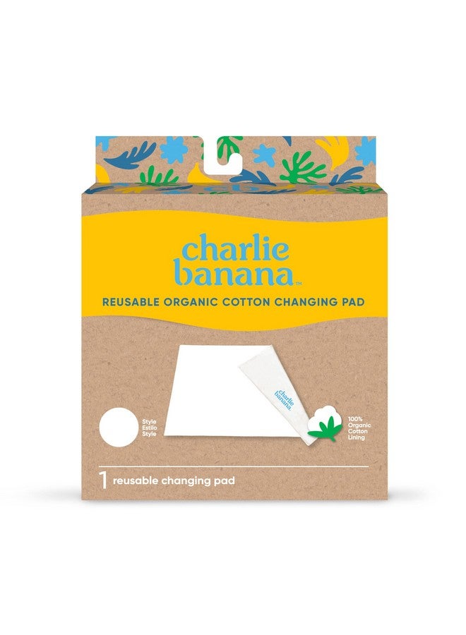 Charlie Banana Baby Reusable and Washable Ultra Soft Cotton Changing Pad, White - Image 1
