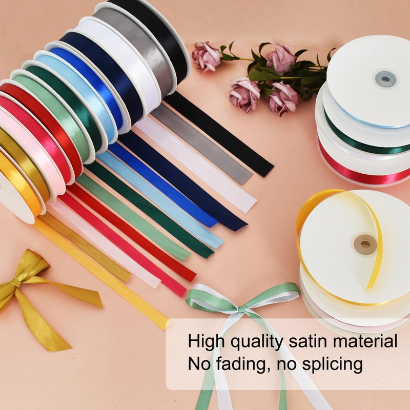 TONIFUL 7/8 Inch x 100yds White Satin Ribbon Thin Solid Frabic Ribbons for Gift Wrapping, DIY Crafts Bows, Invitations, Floral Bouquets, Christmas Wedding Party Valentine's Decor,Halloween - Image 3
