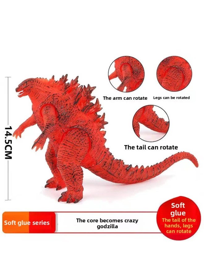 Godzilla Red Lotus Three-Headed Dragon Movie Toy Figure Soft Plastic Monster Mechanical Dinosaur Toy Wholesale 
