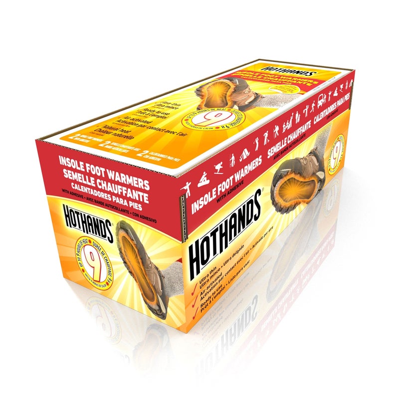 HotHands سخانات القدم الداخلية هوت هاندز - تدفئة طبيعية آمنة تدوم طويلاً بدون رائحة - تصل إلى 9 ساعات من الحرارة - 16 زوج، أسود - Image 1
