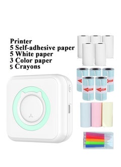 Joyelink Portable Wireless Printer Mini Pocket Bluetooth Thermal Printers with 13 Rolls Printing Paper Compatible with Android iOS Smartphone for Label Receipt Photo Notes and Memos  - Image 1