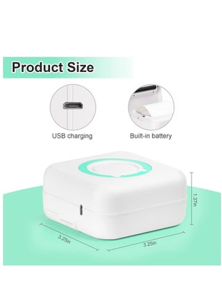 Portable Wireless Printer Mini Pocket Bluetooth Thermal Printers with 13 Rolls Printing Paper Compatible with Android iOS Smartphone for Label Receipt Photo Notes and Memos - view 4