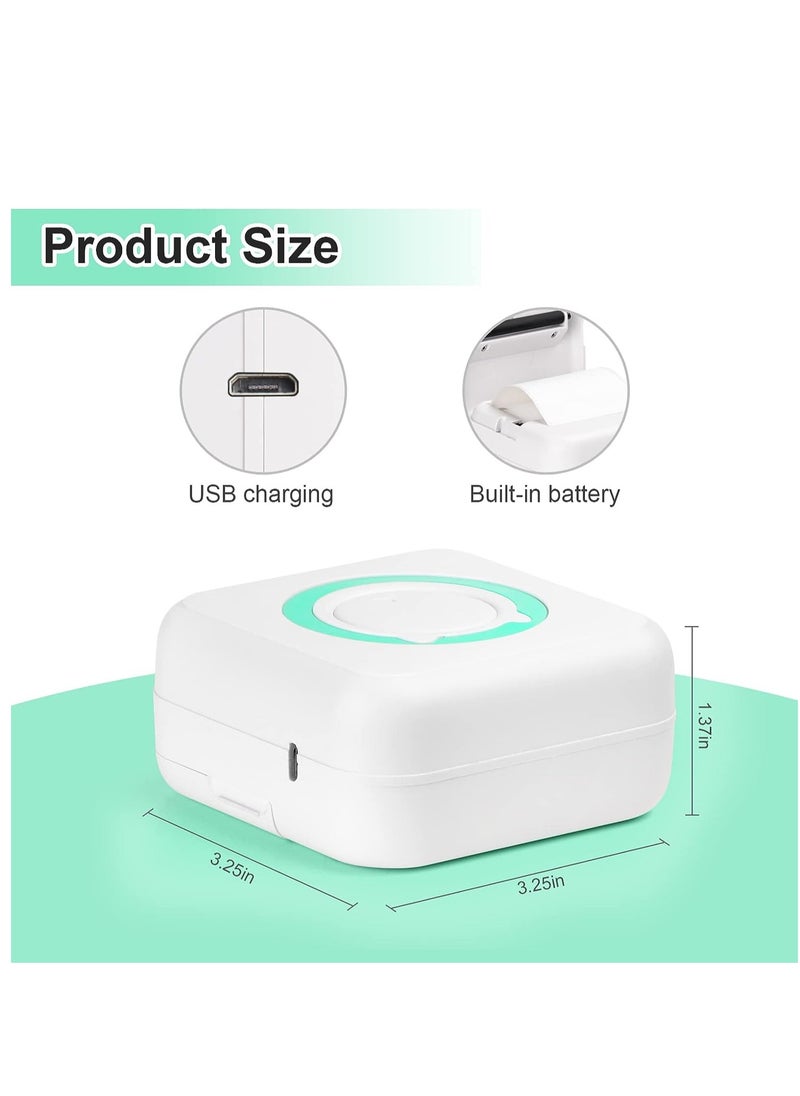 Joyelink - Portable Wireless Printer Mini Pocket Bluetooth Thermal Printers with 13 Rolls Printing Paper Compatible with Android iOS Smartphone for Label Receipt Photo Notes and Memos - Image 1