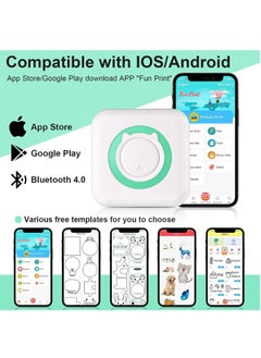 Joyelink Portable Wireless Printer Mini Pocket Bluetooth Thermal Printers with 13 Rolls Printing Paper Compatible with Android iOS Smartphone for Label Receipt Photo Notes and Memos  - Image 3