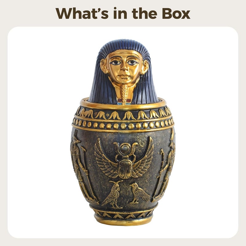 Anubis Egyptian Pet Urn Statue - 7.5 Resin Memorial, Vintage Egyptian Decor Figurine, Beautifully Textured Keepsake for Pet Ashes Display - Image 3
