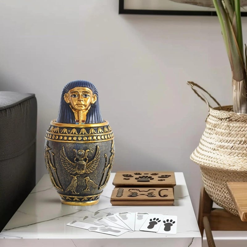 Anubis Egyptian Pet Urn Statue - 7.5 Resin Memorial, Vintage Egyptian Decor Figurine, Beautifully Textured Keepsake for Pet Ashes Display - Image 2